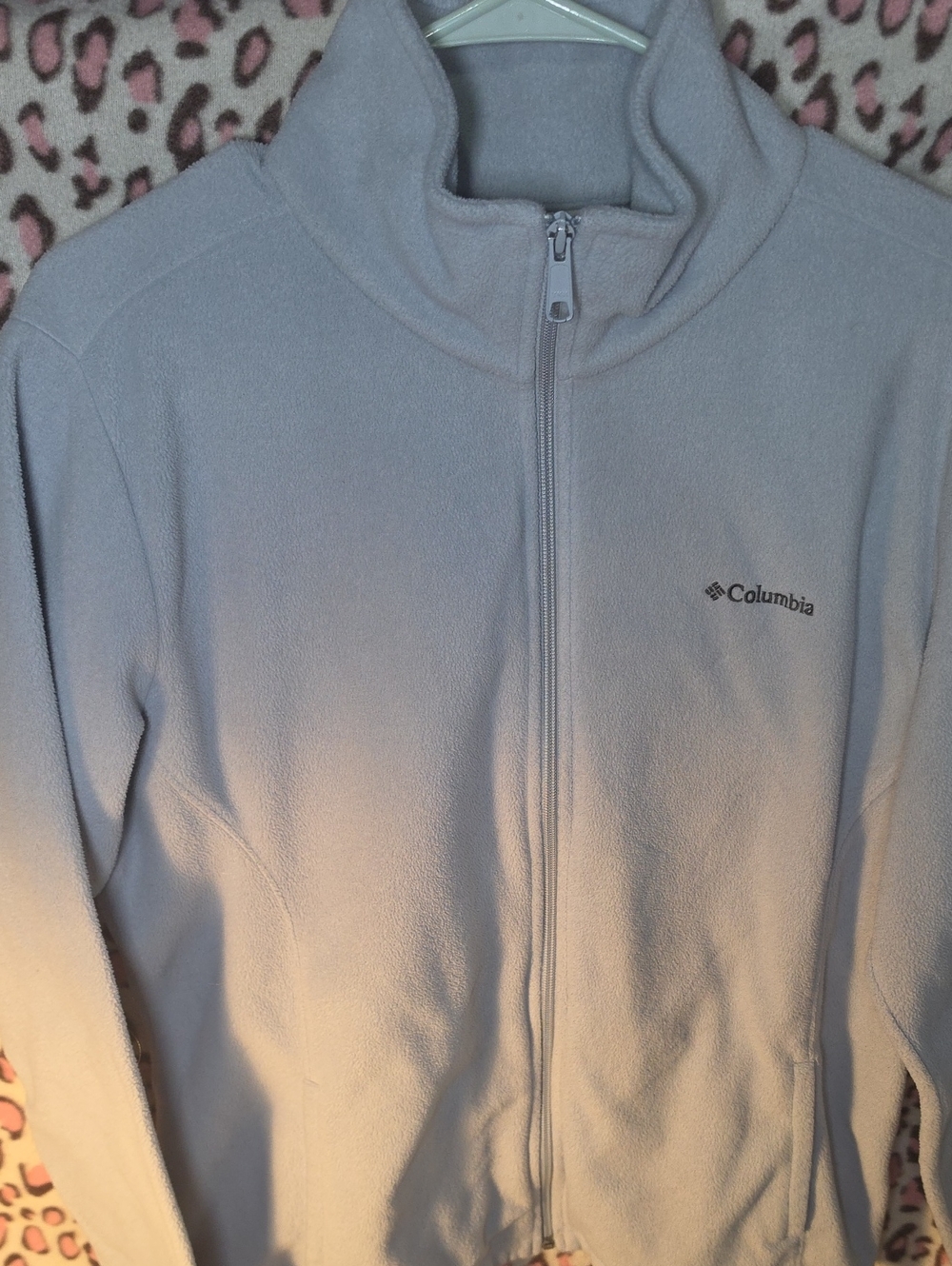 Columbia Grey  Full-Zip Teddy Fleece Jacket